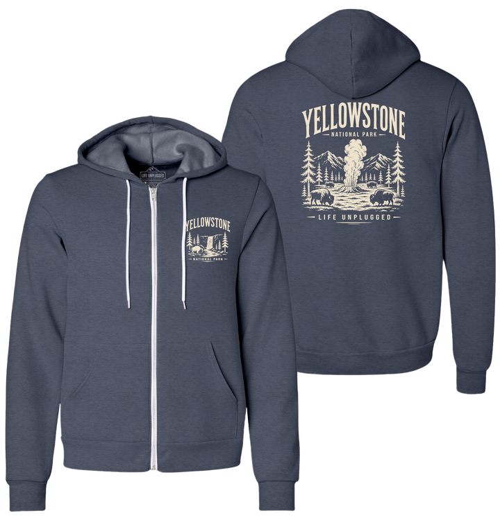 YELLOWSTONE NATIONAL PARK Supersoft Midweight Zip Up Hoodie