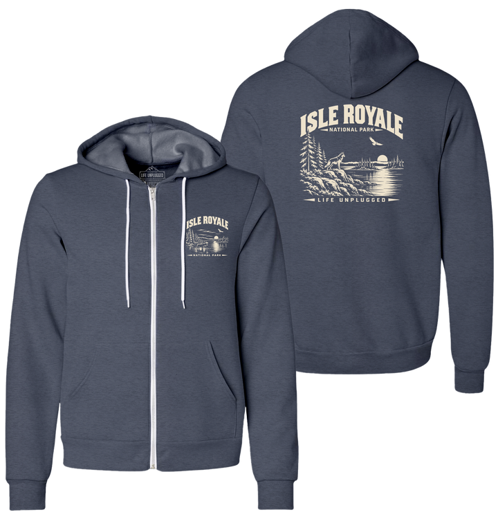ISLE ROYALE NATIONAL PARK Supersoft Midweight Zip Up Hoodie