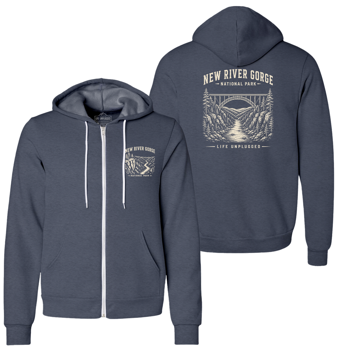 NEW RIVER GORGE NATIONAL PARK Supersoft Midweight Zip Up Hoodie