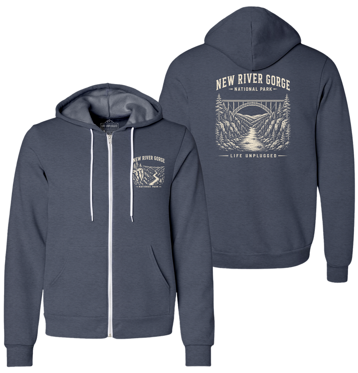 NEW RIVER GORGE NATIONAL PARK Supersoft Midweight Zip Up Hoodie