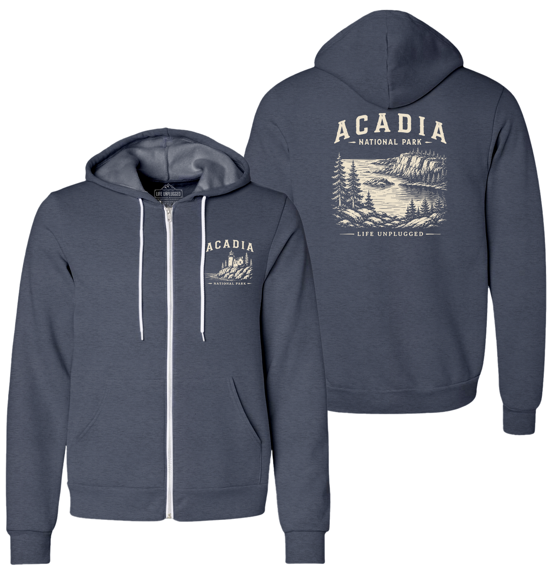 ACADIA NATIONAL PARK Supersoft Midweight Zip Up Hoodie