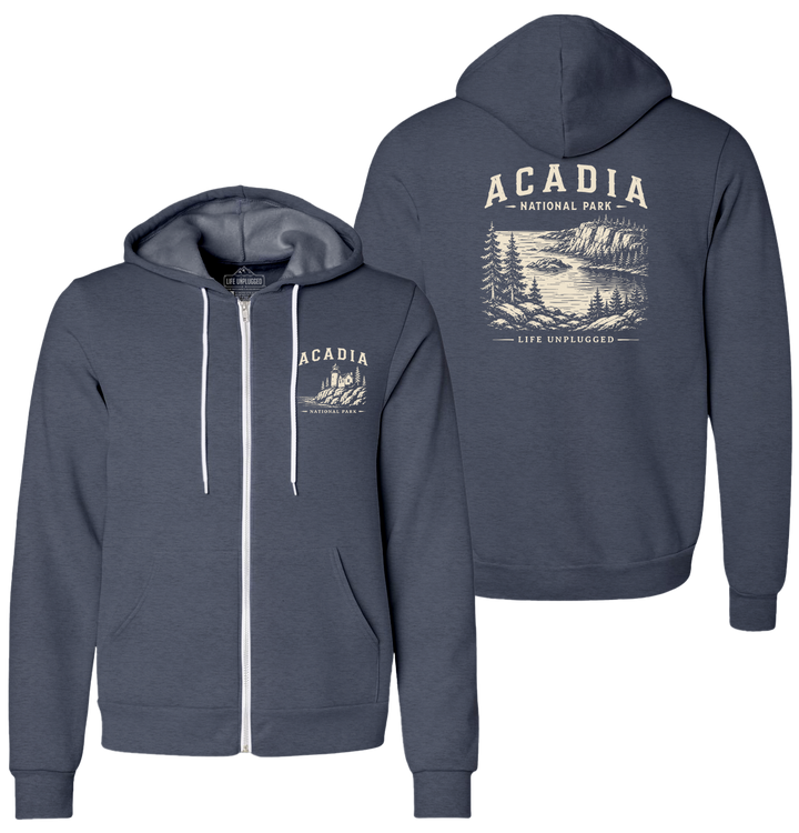 ACADIA NATIONAL PARK Supersoft Midweight Zip Up Hoodie