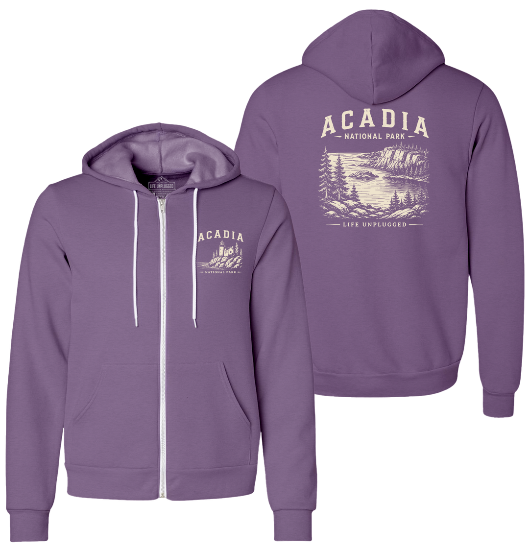 ACADIA NATIONAL PARK Supersoft Midweight Zip Up Hoodie