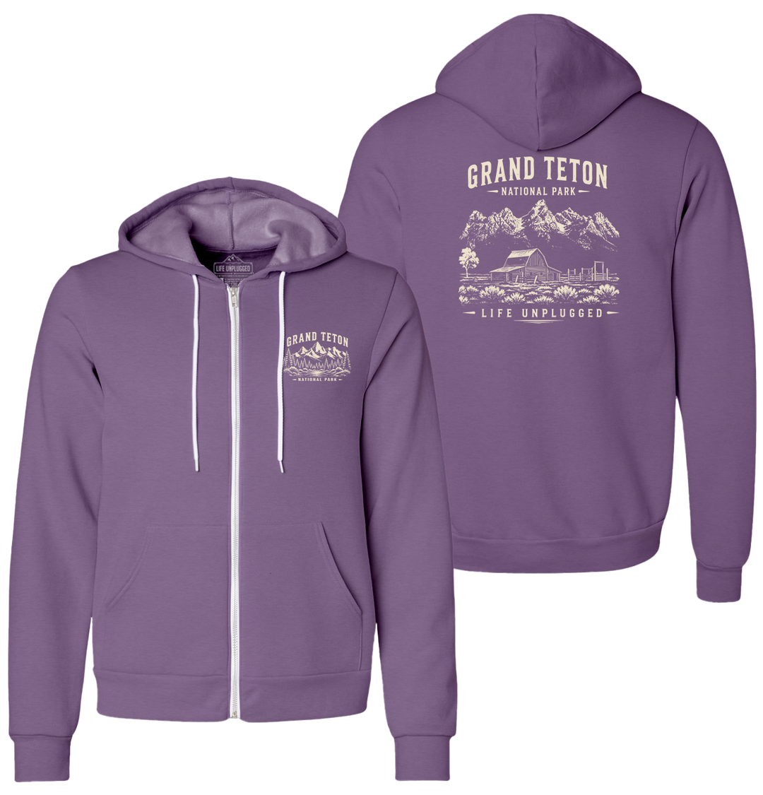 GRAND TETON NATIONAL PARK Supersoft Midweight Zip Up Hoodie