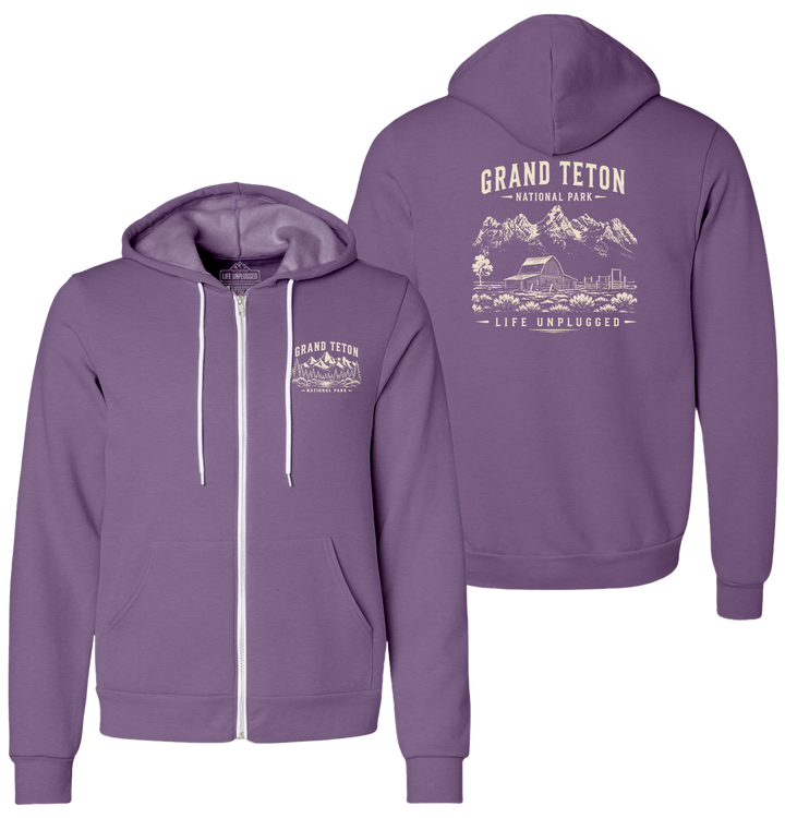 GRAND TETON NATIONAL PARK Supersoft Midweight Zip Up Hoodie