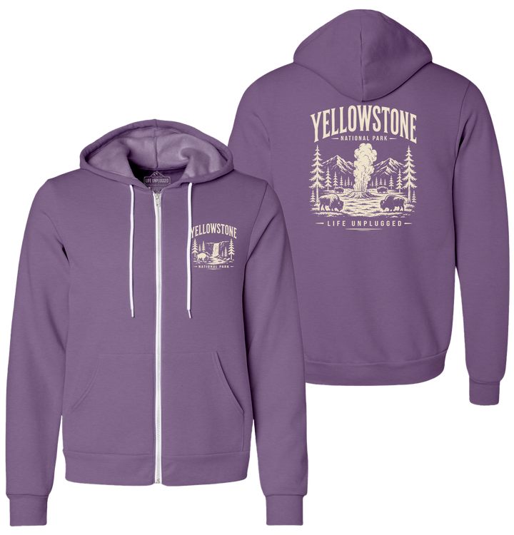YELLOWSTONE NATIONAL PARK Supersoft Midweight Zip Up Hoodie
