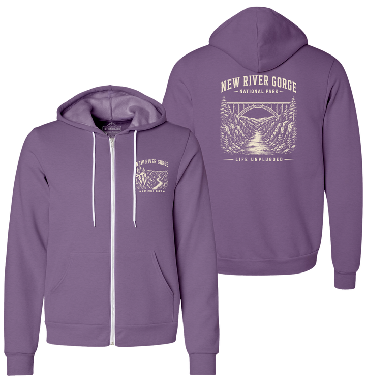 NEW RIVER GORGE NATIONAL PARK Supersoft Midweight Zip Up Hoodie