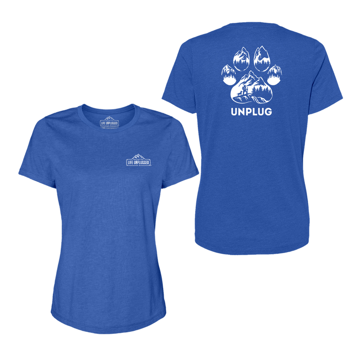 Paw Print Mountain Scene Women's T-Shirt