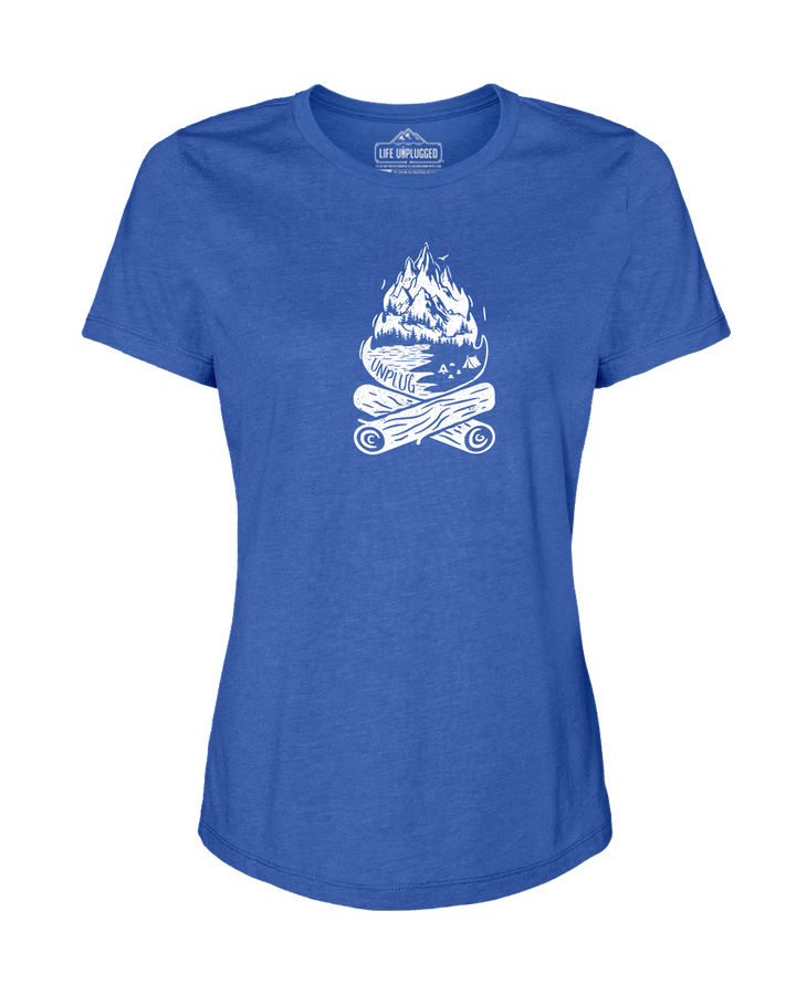 Campfire Mountain Scene Women's T-Shirt