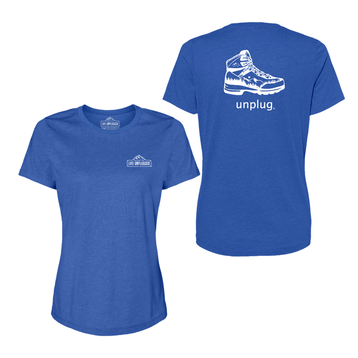 Hiking Boot Mountain Scene Women's T-Shirt