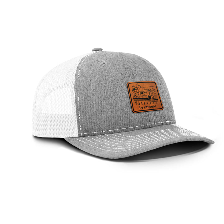 BACK PORCH COFFEE Snapback Leather Patch Hat