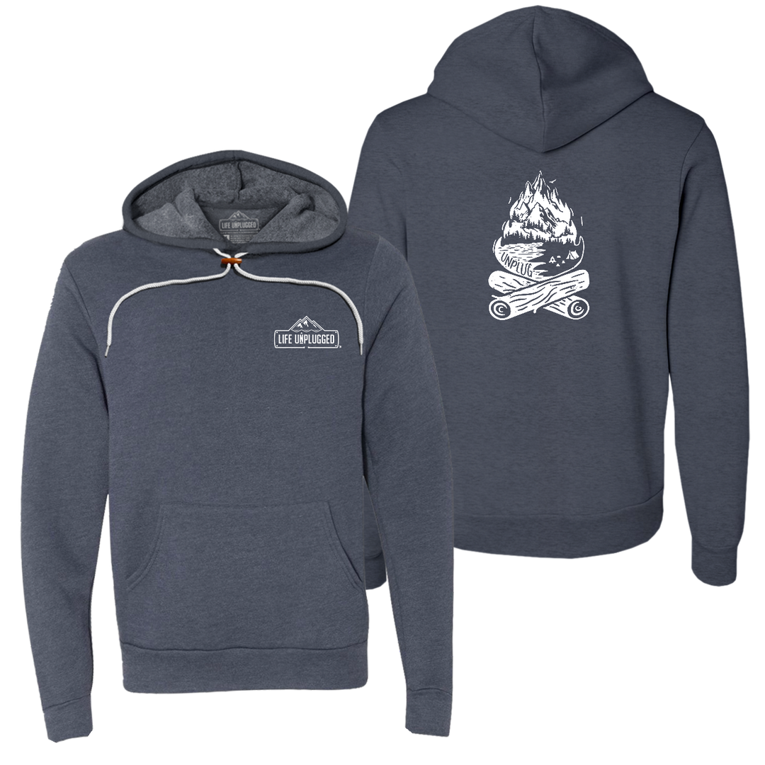 Campfire Mountain scene Super Soft Hoodie