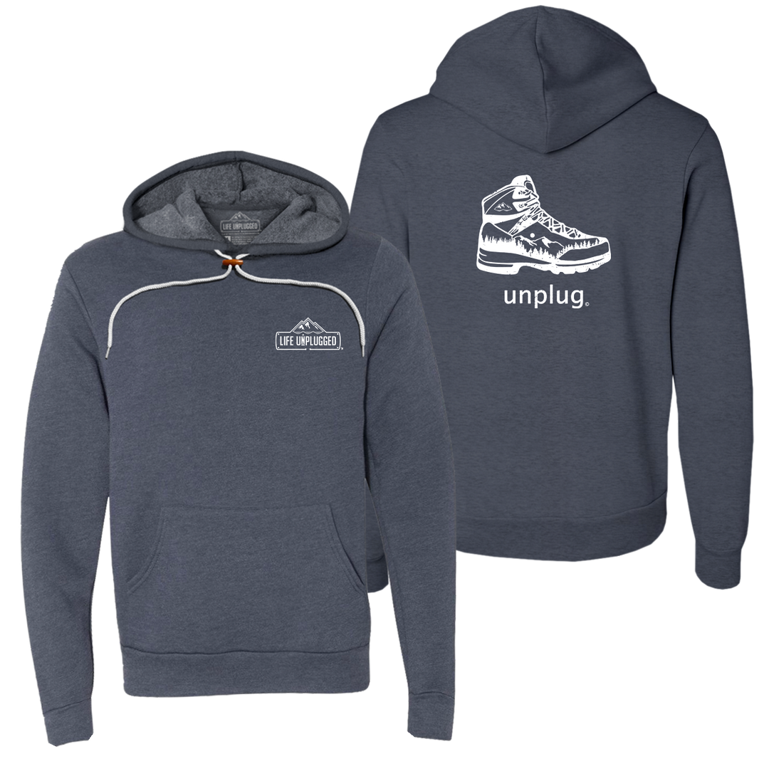 Hiking Boot Mountain Scene Super Soft Hoodie