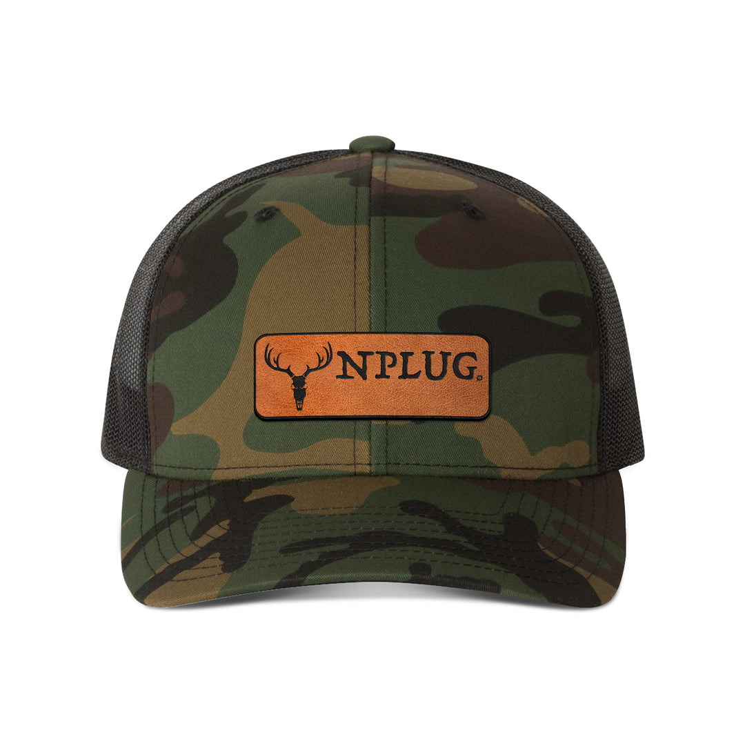 Hunting Camo Snapback Leather Patch Hat