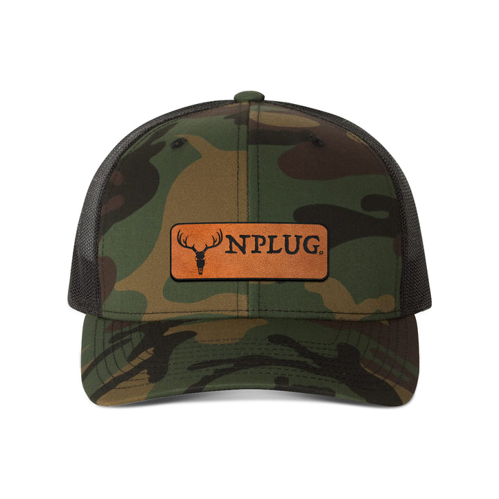 Hunting Camo Snapback Leather Patch Hat