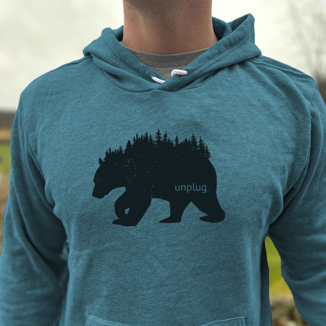 Bear In The Trees Premium Super Soft Hooded Sweatshirt