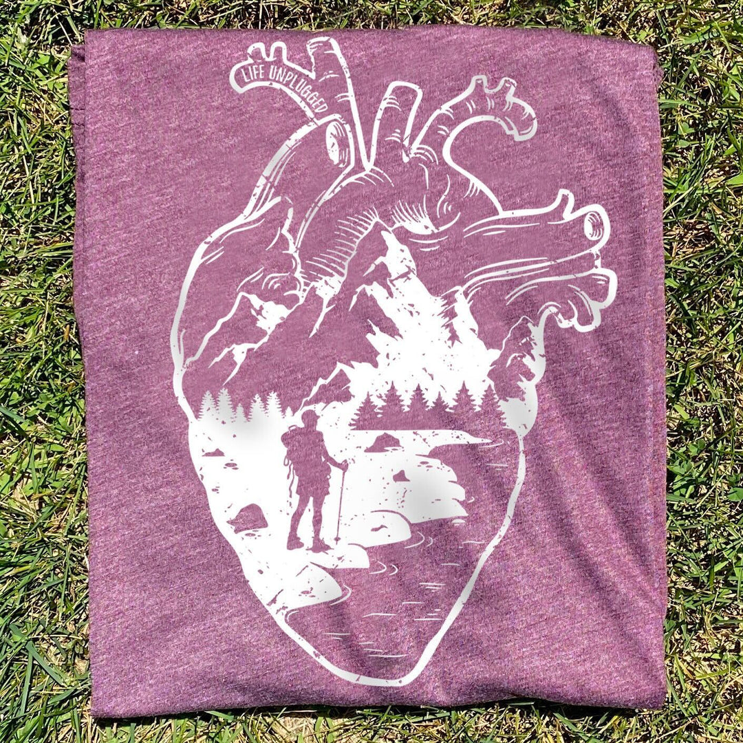 Anatomical Heart Hiking Scene Premium Triblend T-Shirt