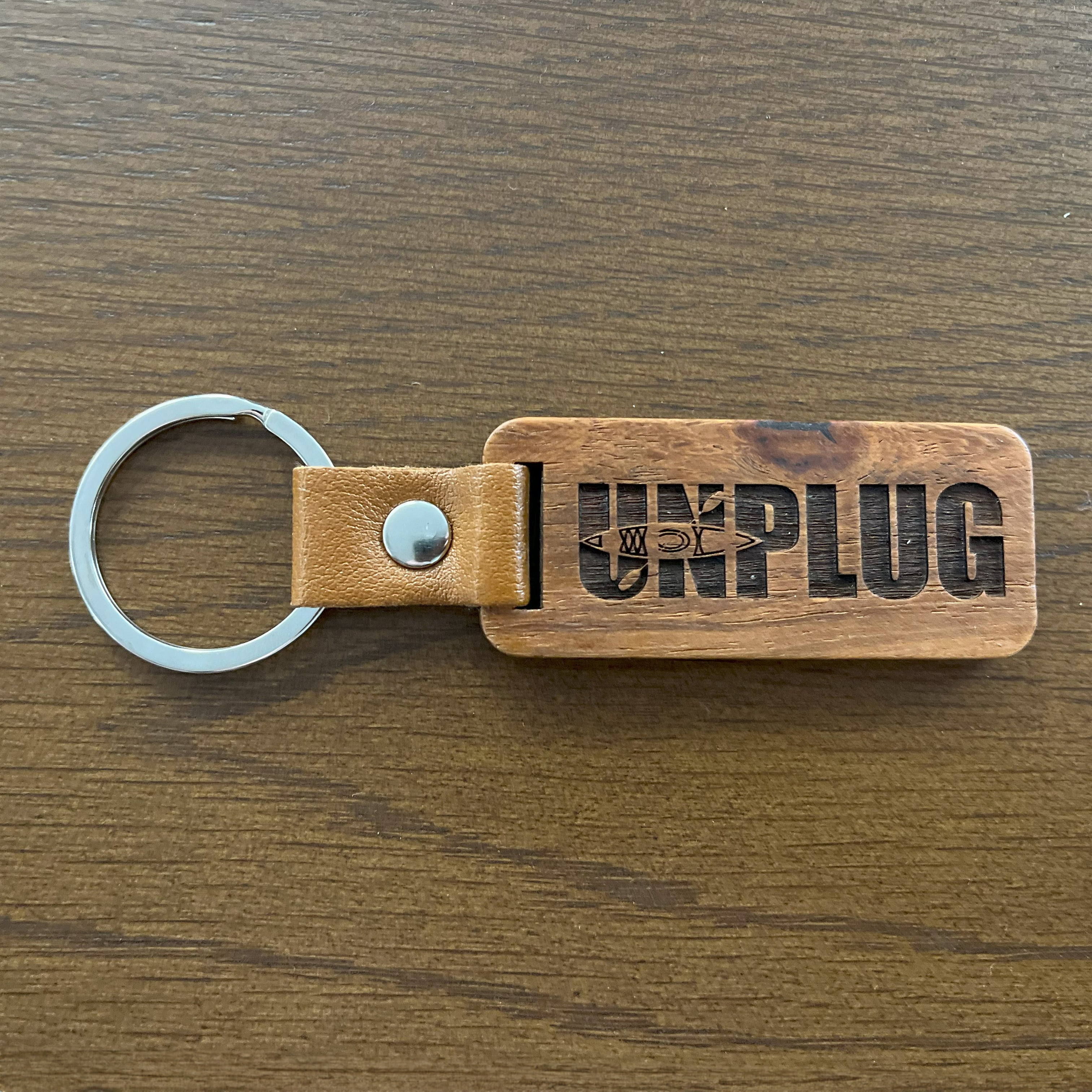 UNPLUG Kayak Silhouette Wooden Keychain – Life Unplugged