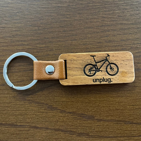 Mountain Bike Wooden Keychain