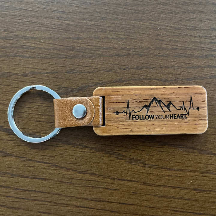 Follow Your Heart Wooden Keychain