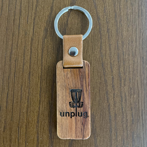 Disc Golf Wooden Keychain
