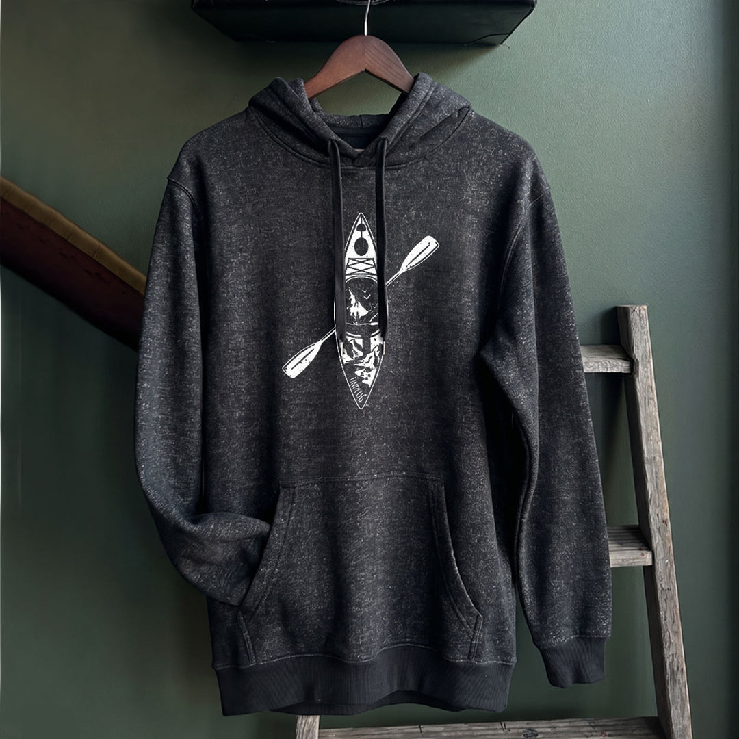 KAYAK MOUNTAIN SCENE Nantucket Super Soft Sweater Hoodie