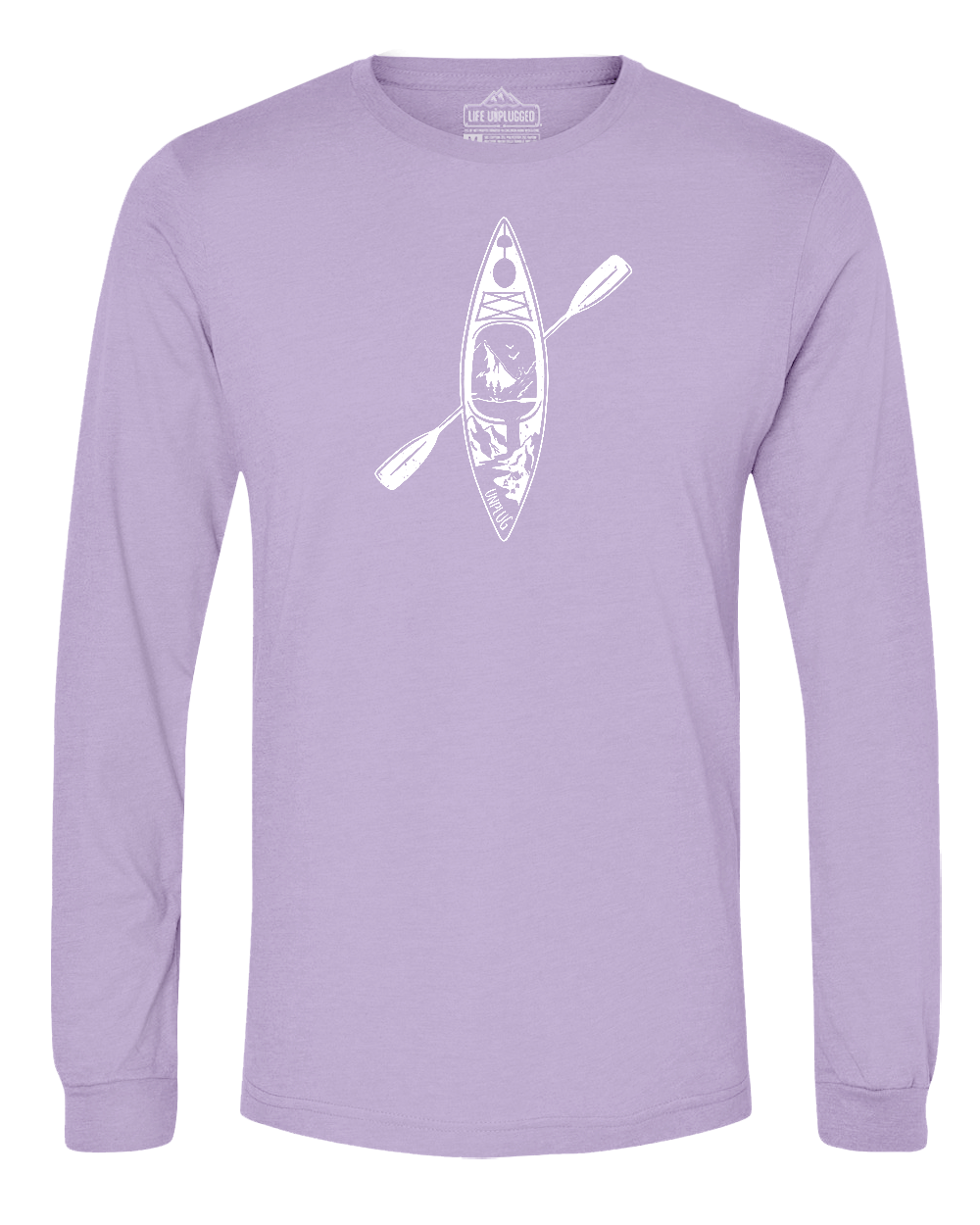 Kayak Mountain Scene Long Sleeve T-Shirt
