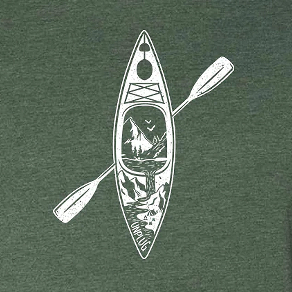 Kayak Mountain Scene Long Sleeve T-Shirt