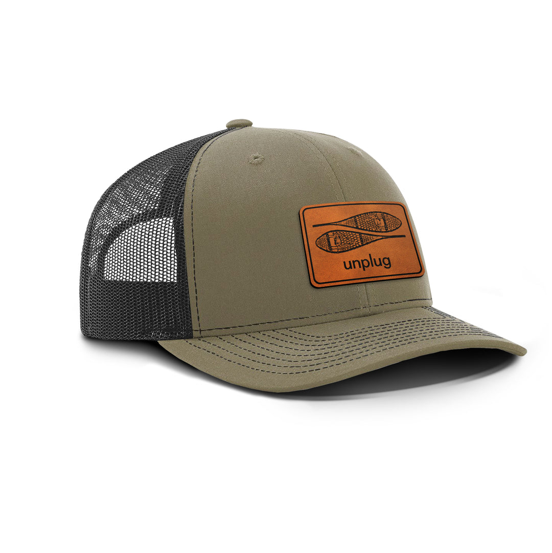SNOWSHOE Snapback Leather Patch Hat