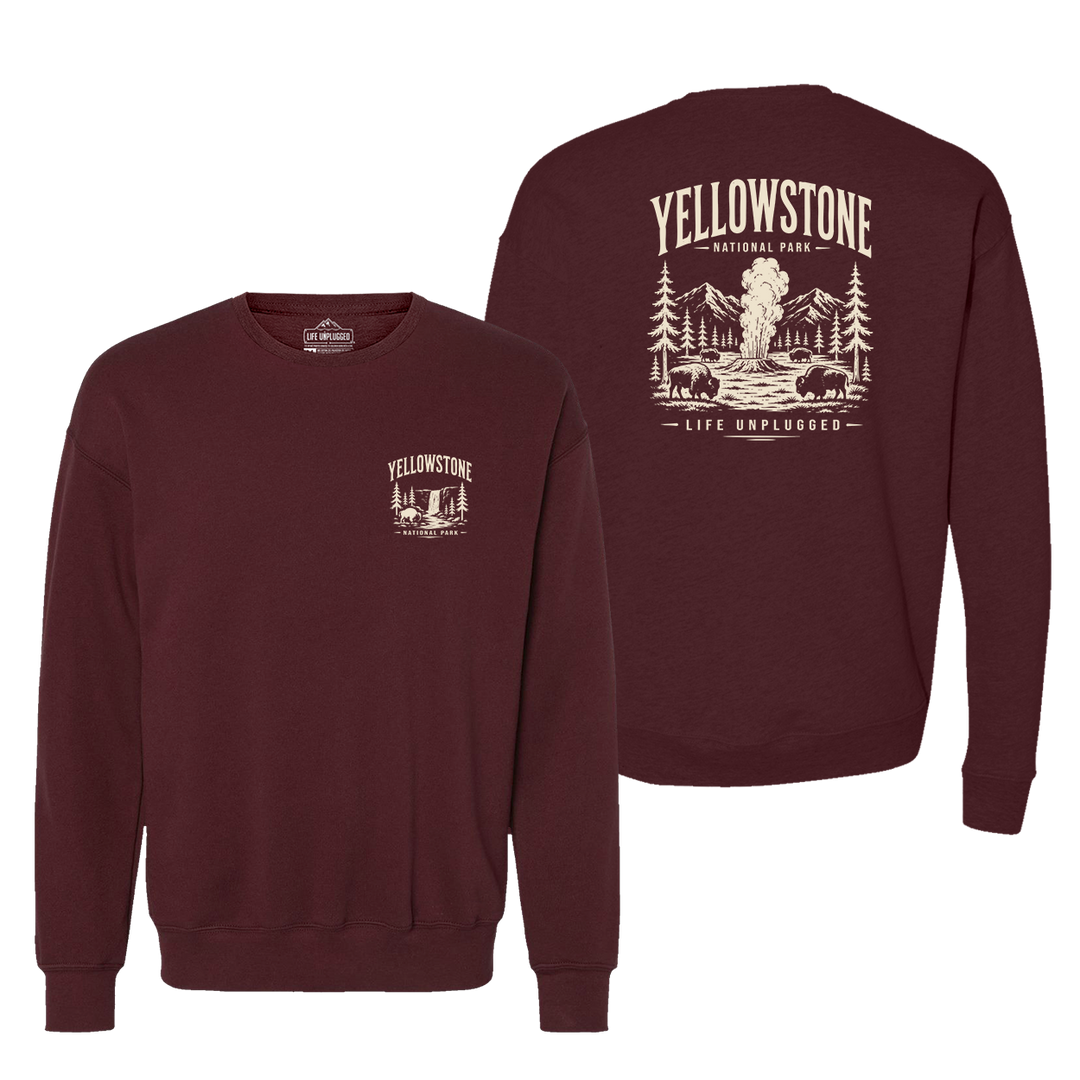 YELLOWSTONE NATIONAL PARK Midweight Super Soft Crewneck