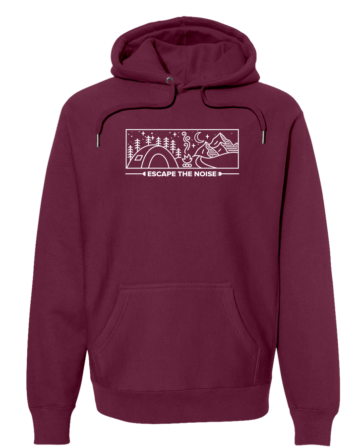 ESCAPE THE NOISE CAMPING SCENE Super Heavyweight Hoodie