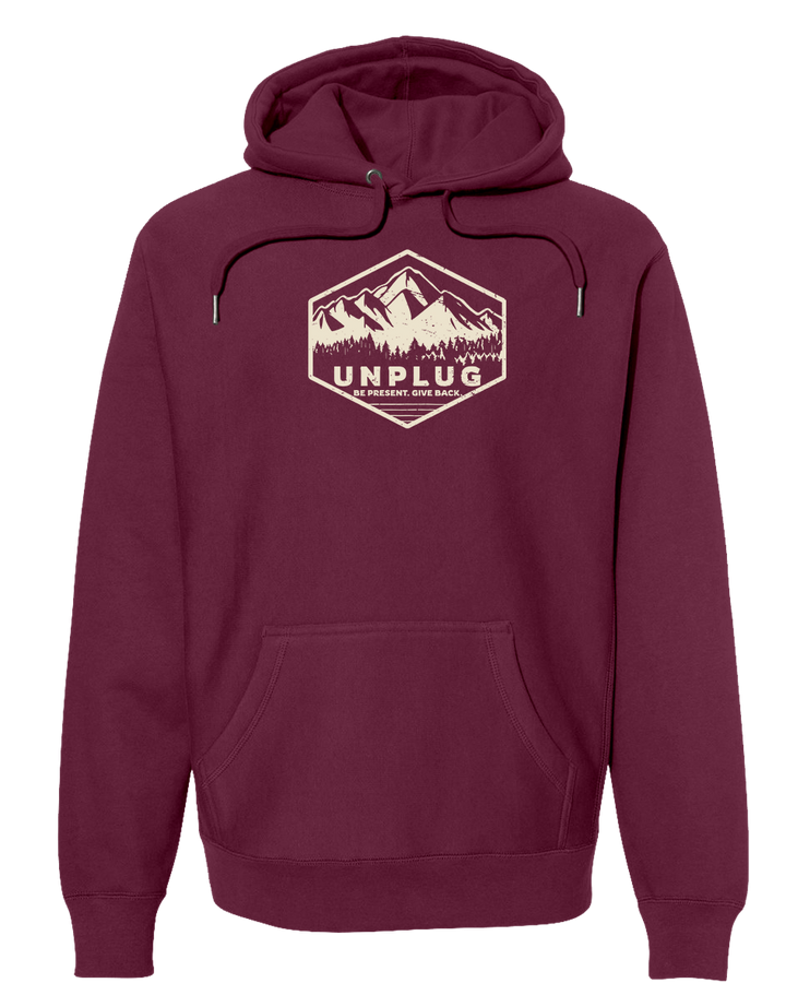 UNPLUG MOUNTAIN BADGE Super Heavyweight Hoodie
