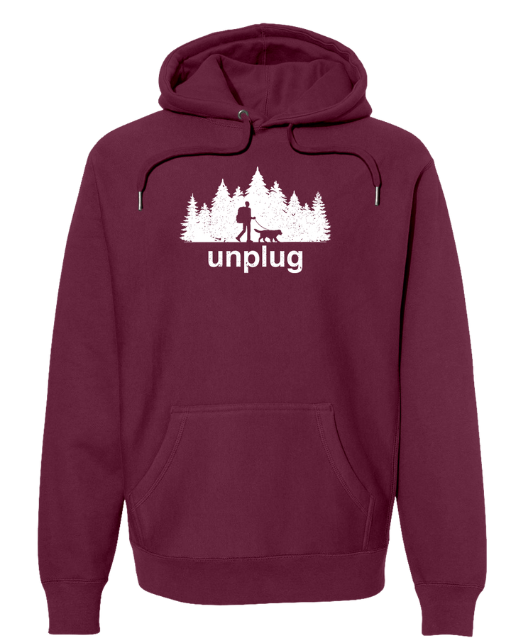 DOG WALKS IN THE WOODS Super Heavyweight Hoodie