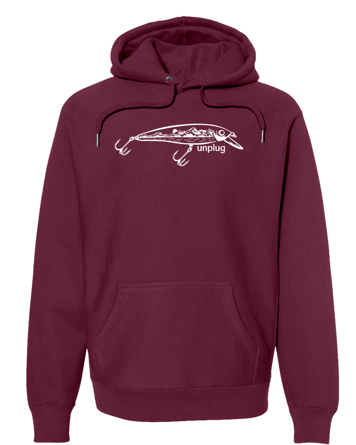 FISHING LURE MOUNTAIN SCENE Super Heavyweight Hoodie