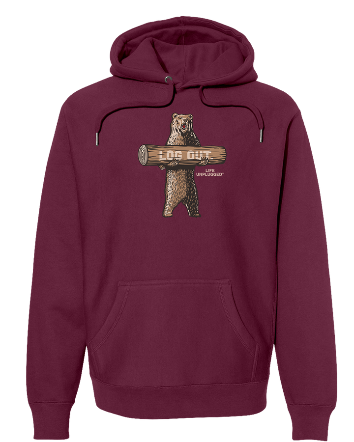 LOG OUT BEAR Super Heavyweight Hoodie