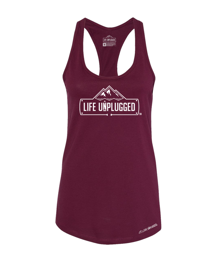 Life Unplugged Logo Premium Women's Relaxed Fit Racerback Tank Top - Life Unplugged