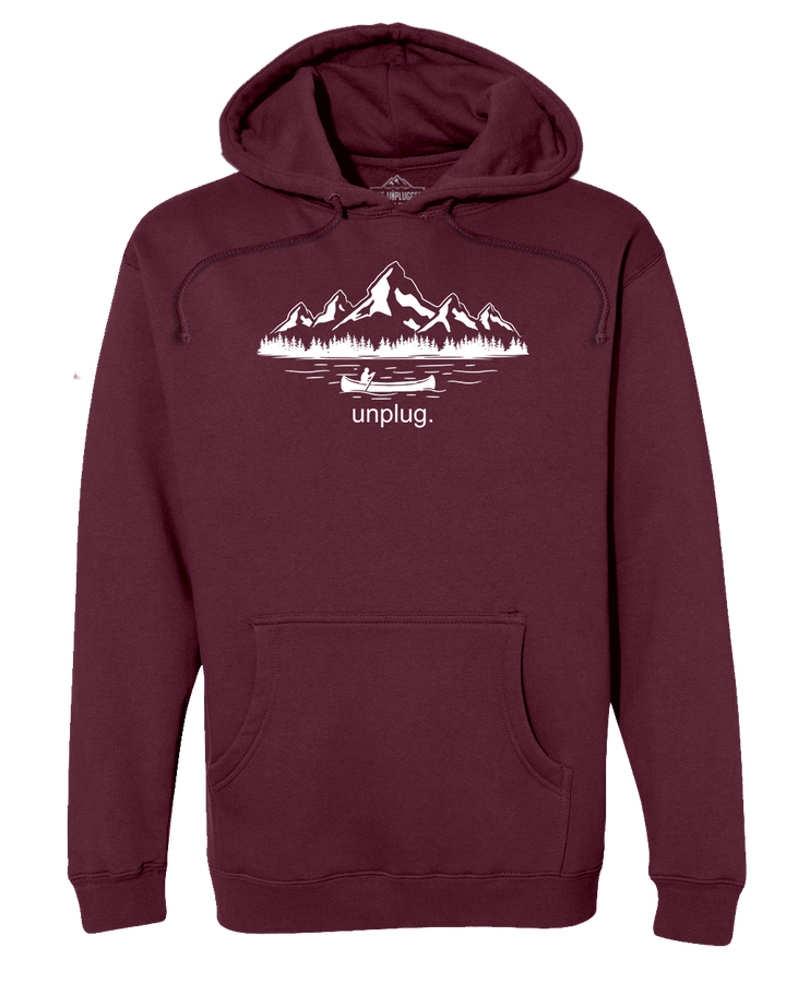 Canoeing in the Mountains Premium Heavyweight Hooded Sweatshirt