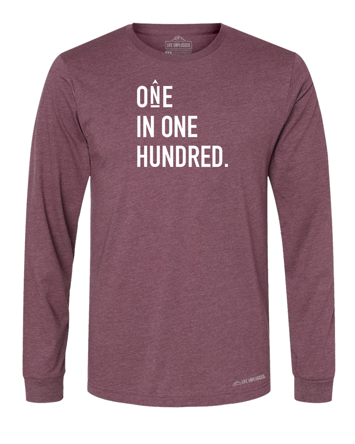 One in One Hundred Stacked Premium Polyblend Long Sleeve T-Shirt