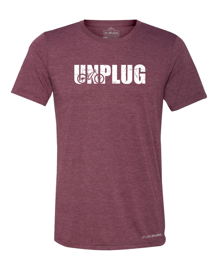 Unplug Mountain Bike Silhouette Premium Triblend T-Shirt - Life Unplugged
