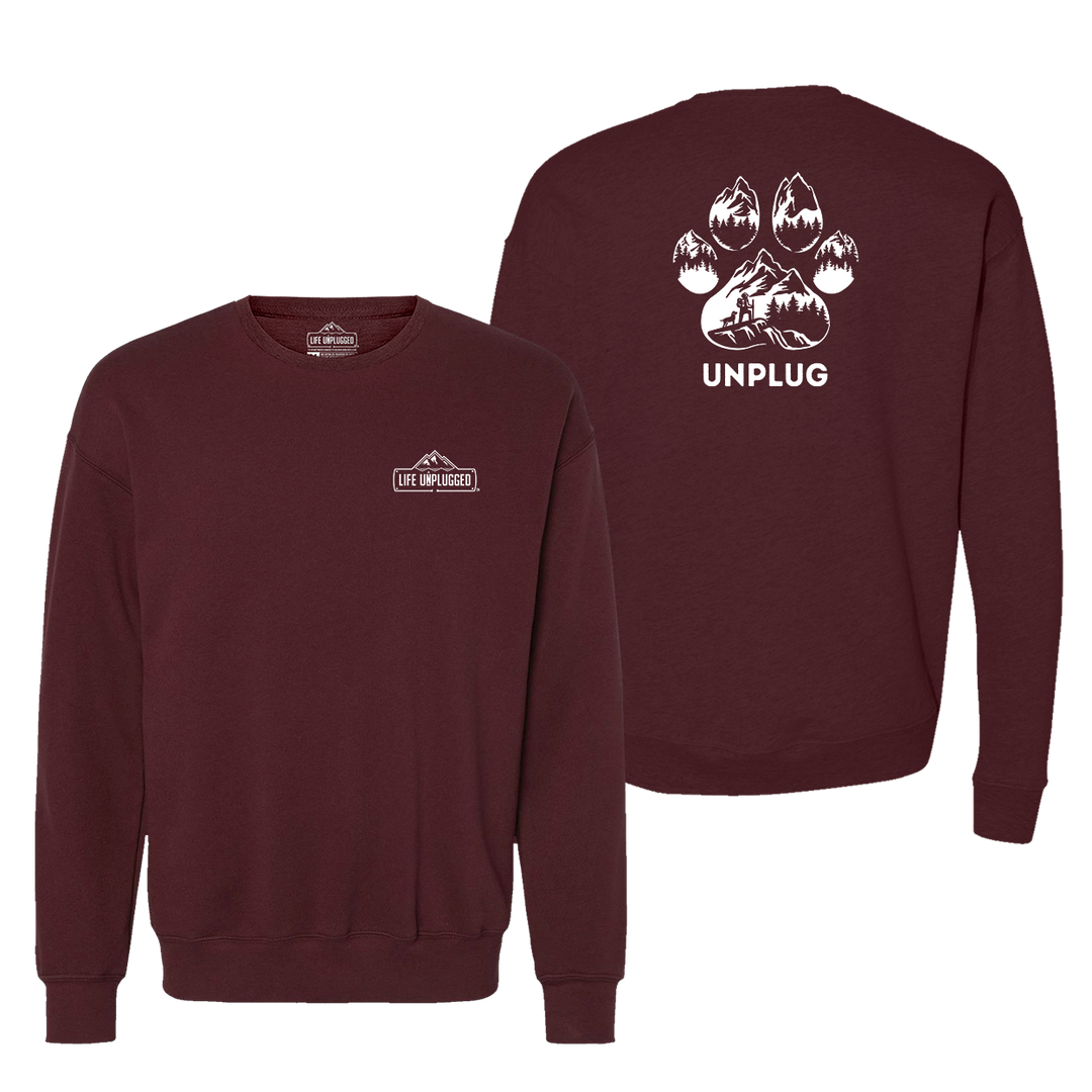 Paw Print Mountain Scene Midweight Super Soft Crewneck Sweatshirt