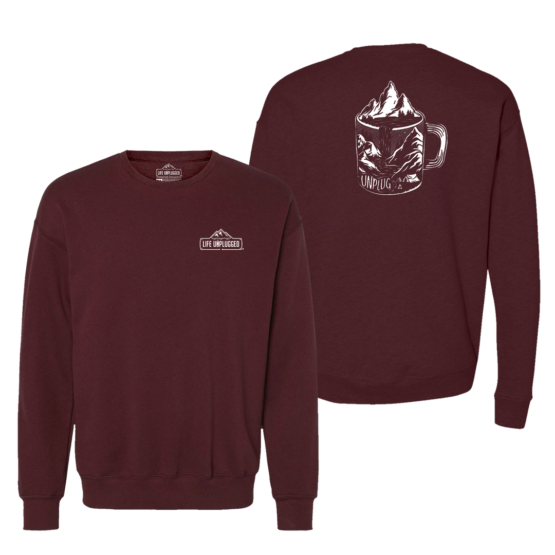 Coffee Mountain Scene Midweight Super Soft Crewneck Sweatshirt