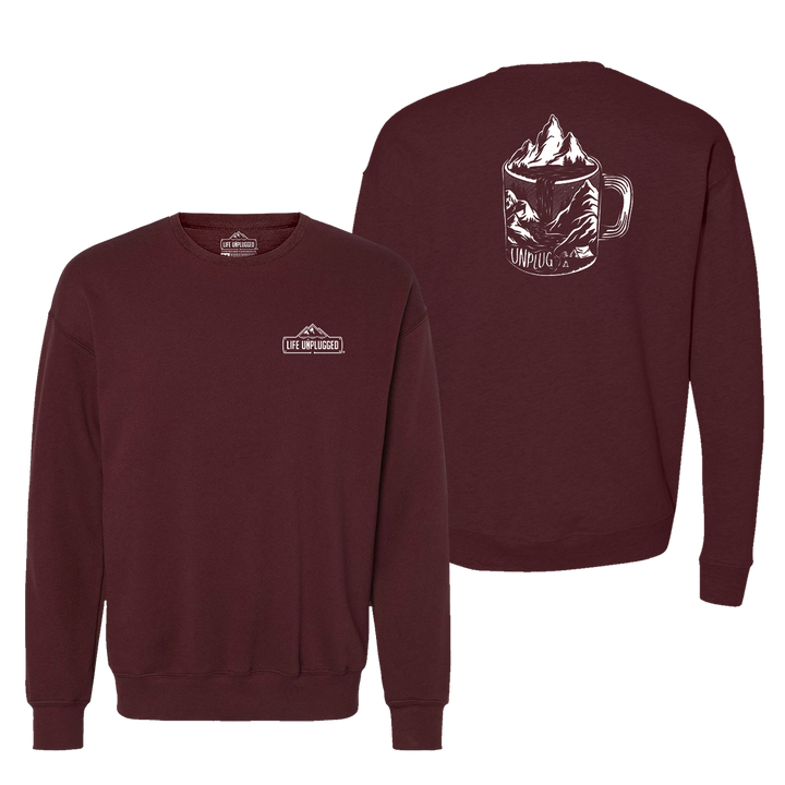 Coffee Mountain Scene Midweight Super Soft Crewneck Sweatshirt
