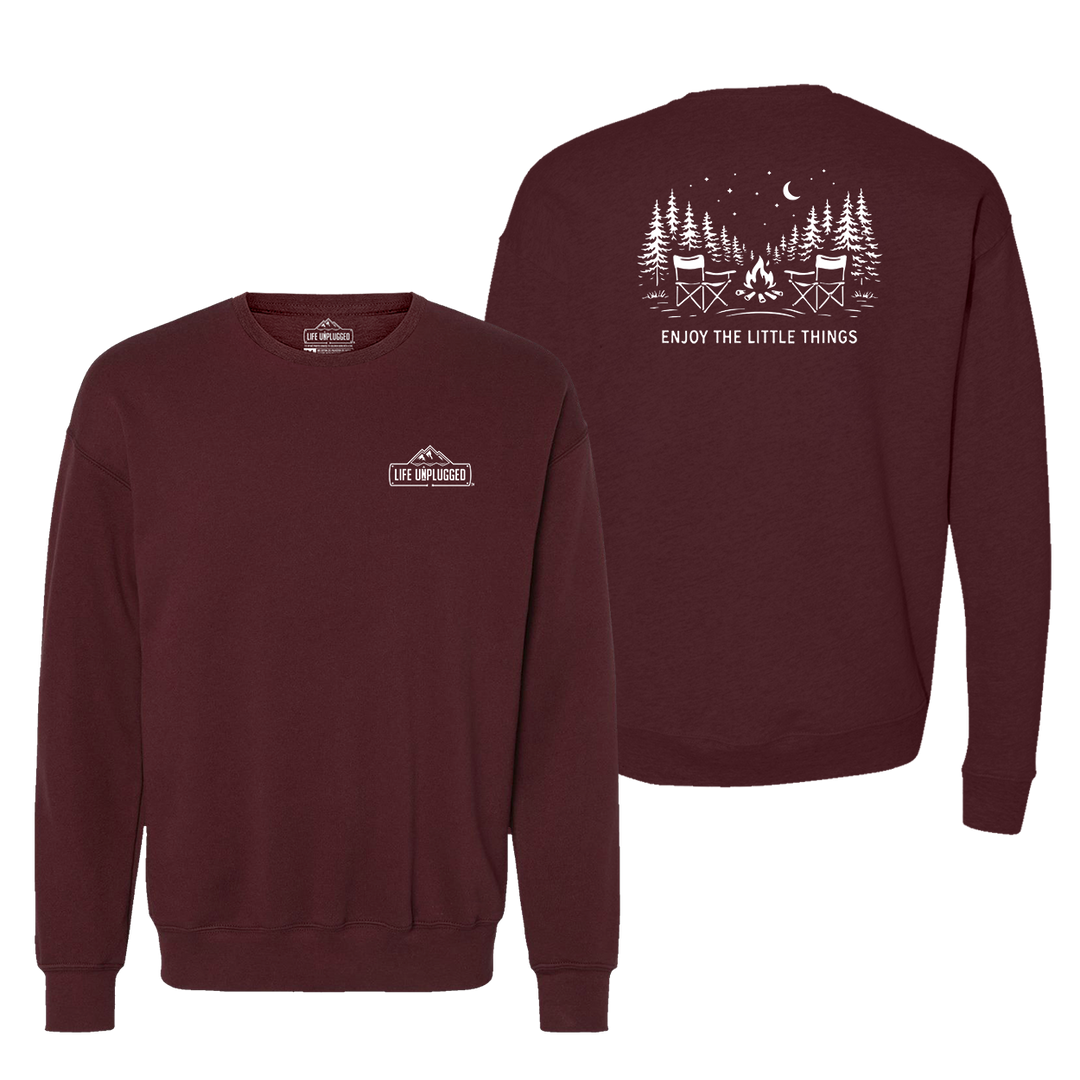Enjoy The Little Things Campfire scene Midweight Super Soft Crewneck