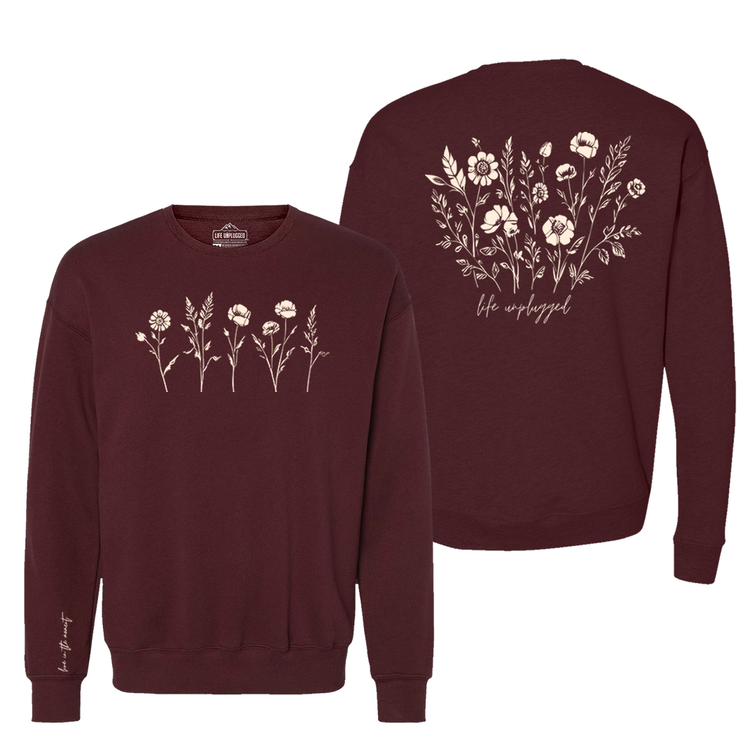 Live in the Moment Wildflower Midweight Super Soft Crewneck