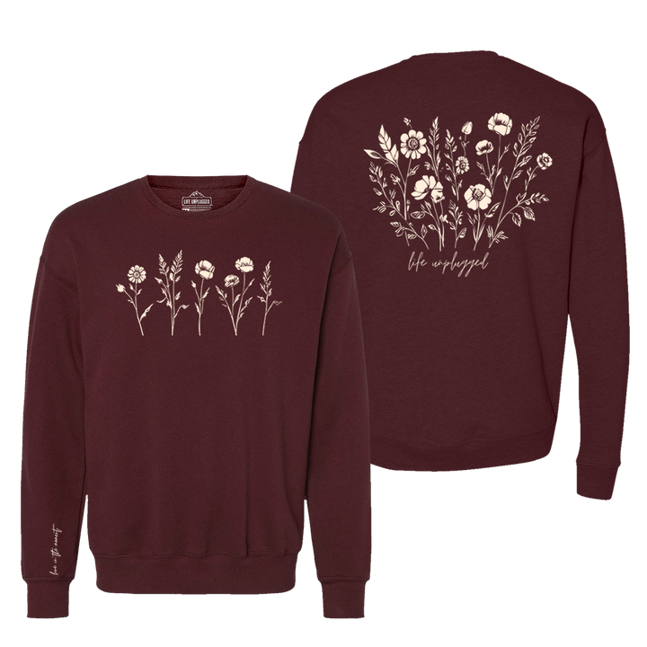Live in the Moment Wildflower Midweight Super Soft Crewneck