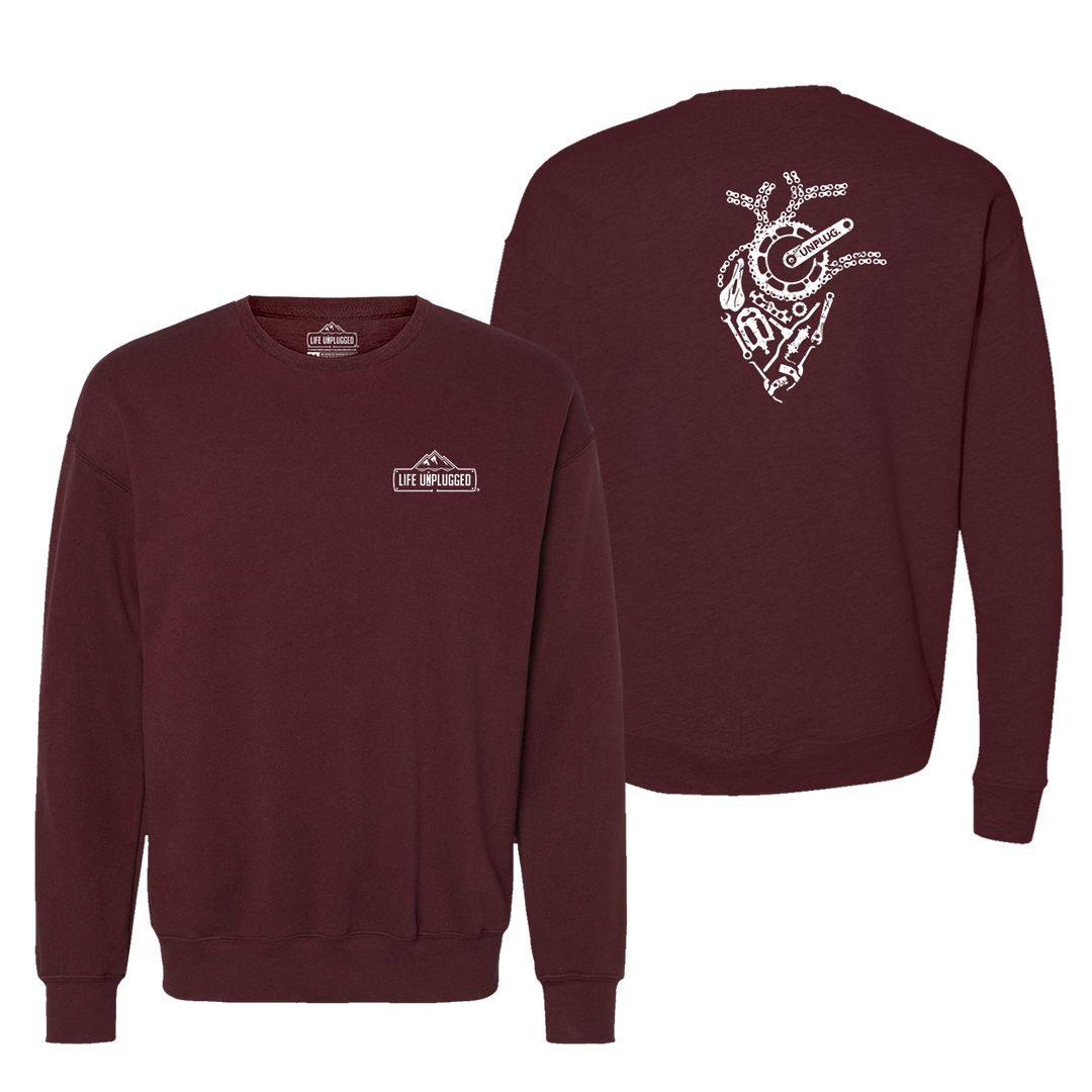 Anatomical Heart (Bicycle Parts) Midweight Super Soft Crewneck Sweatshirt
