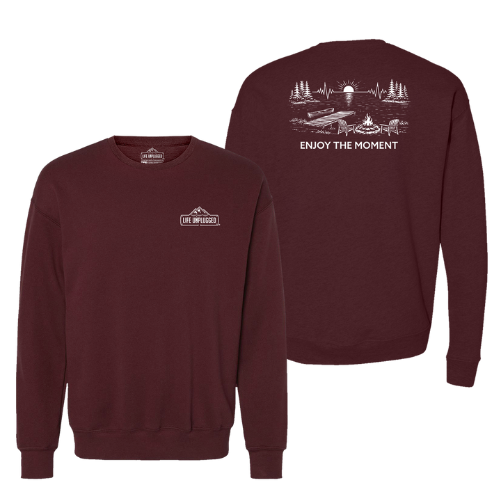 ENJOY THE MOMENT (LAKE SCENE) Midweight Super Soft Crewneck
