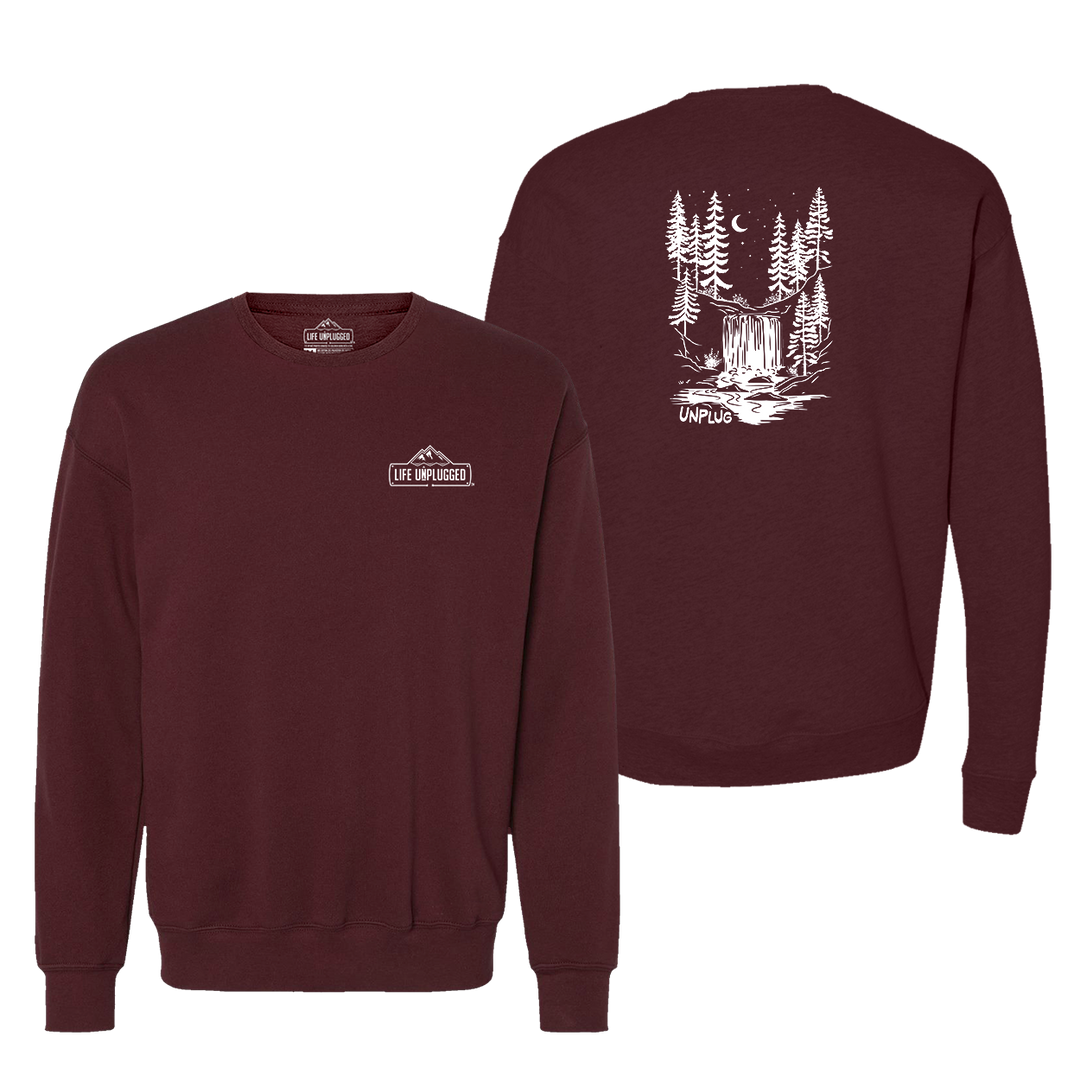WATERFALL UNDER THE STARS Midweight Super Soft Crewneck Sweatshirt