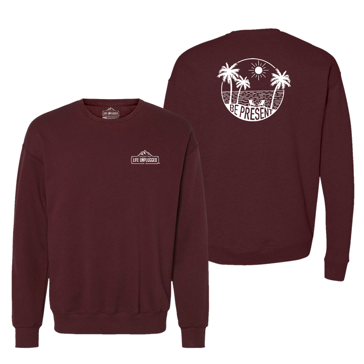 Be Present Beach Midweight Super Soft Crewneck Sweatshirt