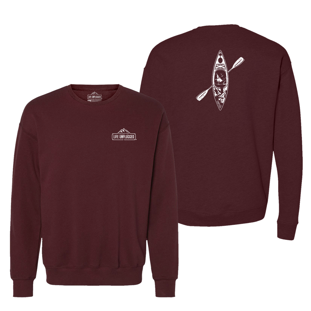 Kayak Mountain Scene Midweight Super Soft Crewneck Sweatshirt